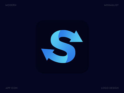 S LETTER APP ICON LOGO DESIGN