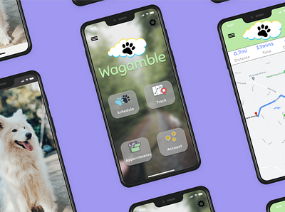 Dog Walking App | Wagamble app art branding clean design flat graphic design illustration ui ux