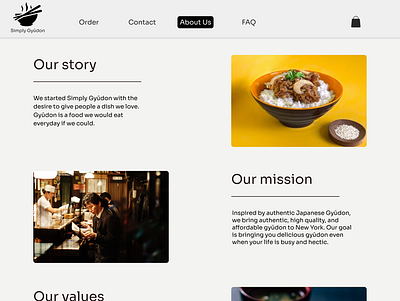 Simply Gyudon Website art branding clean design illustration ui ux website