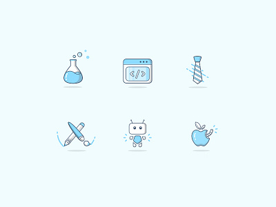 Hello Dribbble : ) brush cylinder icon line outline pen robot symbol tie ui