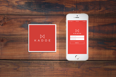 Kadoe login screen and identity