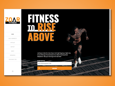 Zoar Fitness - Original Website fitness sidebar webflow
