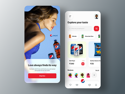 Pepsi App Concept adobe adobe xd design pepsi pepsico ui ux