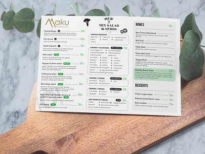 Restaurant Menu Card Design