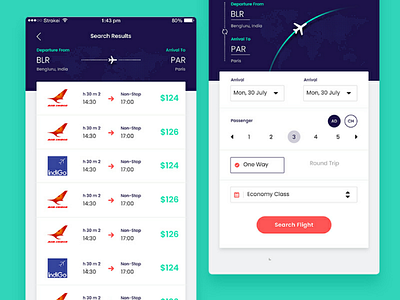 Where'sMyFlight ui ux app ios