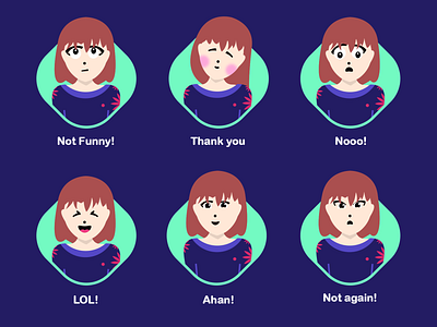 Different mood of the Emily. adobe design illustration mood toons vector