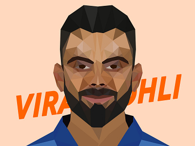 Virat Kohli Poly Art batsman blue cricketer design illustration india kohli polyart star vector virat