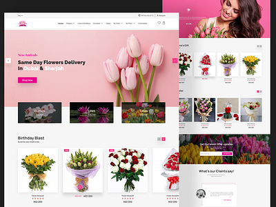 Flower Shop E-commerce Website Homepage artwork branding flower shop design flower website flowershop homepage homepage design illustration landing page uiux design website design