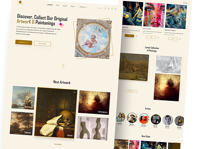 Painting & Artwork Website Landing Page Design