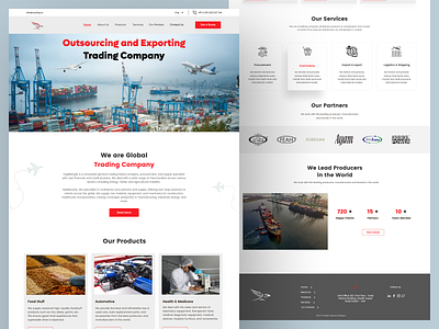 Export Trading Company Website Design design export company homepage landing page outsource company trade company website trading company website design ui uiux uiux design website design