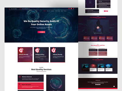 Cyber security Website Landing Page Design cyber security cyber security landing page cyber security website design design homepage landing page ui uiux design website design