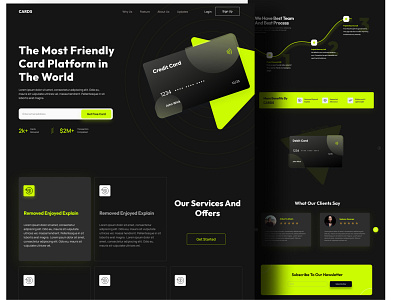 Card Platform Website landing Page Design / Product Design