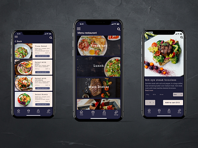 Restaurant menu in the Hotel app design food inspiration mobile restaurant ui ux