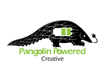 Pangolin Powered Logo Concept branding design flat illustration illustrator logo