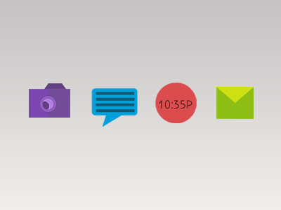 Flat Minimal Icons clean clock download icons mail message minimal photos photoshop simple uiux