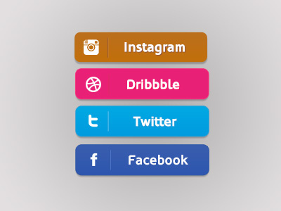 Social Icons connect buttons dribbble facebook instagram social icons social media twitter