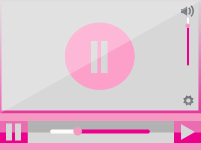 Player minimal mockup pause pink play player video