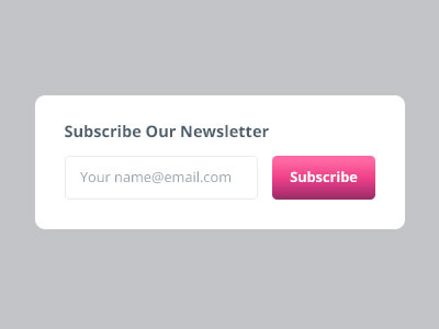 Simple Newsletter sign up widget minimal newsletter simple ui