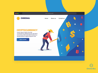 Cryptocurrency Web Header - Hero Illustration 2021 design header header design header exploration header illustration hero illustration trendy vector web web design web header webdesign website design