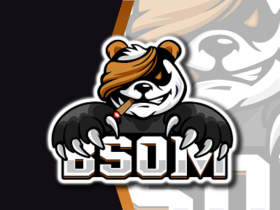 BSOM Mascot Logo Design 3d animation branding design graphic design logo mascot motion graphics panda mascot logo ui
