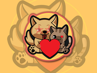 Cat Love Mascot Logo Design 3d animation anime branding cat creative creativity design graphic design logo love mascot motion graphics ui vtuber