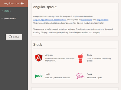 Angular Sprout angular angularjs boilerplate github gulp jade open source sass website