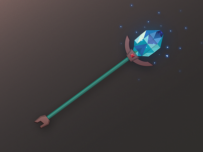 Staff crystal mage magic staff wand weapon