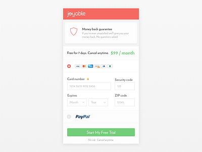 Joyable Checkout Mobile checkout credit card form iphone 6 joyable mobile