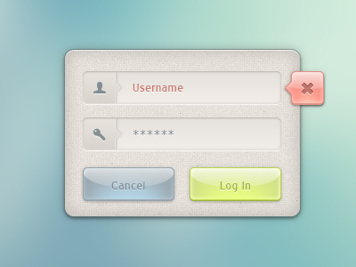 Simple Login button error form login modal