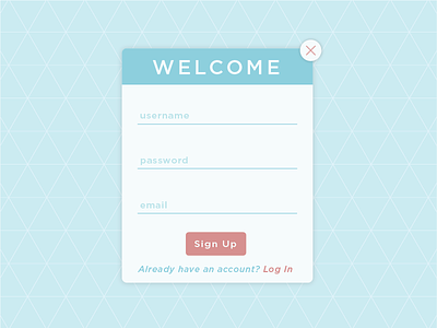 Sign Up Modal - Daily UI Challenge 001 challenge daily dailyui dailyui001 geometric login modal signin signup ui ux