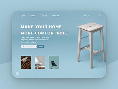 Landing Page Design of Furniture cleandesign figmadesign landingpage minimalistic portofolio ui ux webdesign