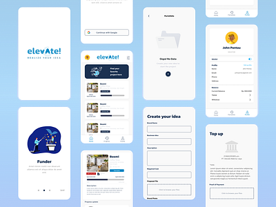 Elevate - Financial Technology App branding cleandesign design figmadesign minimalistic mobile app portofolio ui ux