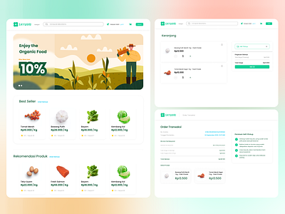 Sayurku - Website E - Commerce Organic Food aesthetic beautydesign branding cleandesign design e commerce figma figmadesign green design landing page minimalistic organic food portofolio simple design ui design uiux design ux design vegetables website