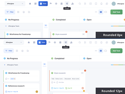 How rounded? box freedcamp project management round ui