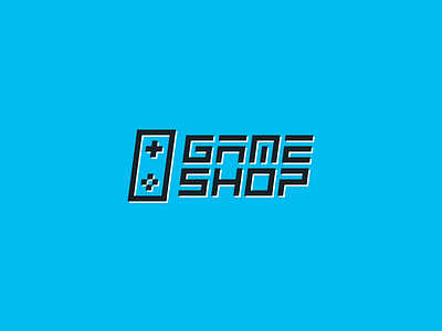 gameshop logotype design game gameshop line logotype minimal pixel retro shop wordmark