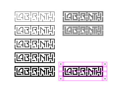 labirinth logotype design geometric grid construction grid layout grid logo labyrinth logo logodesign logotype logotypedesign maze minimalism typography