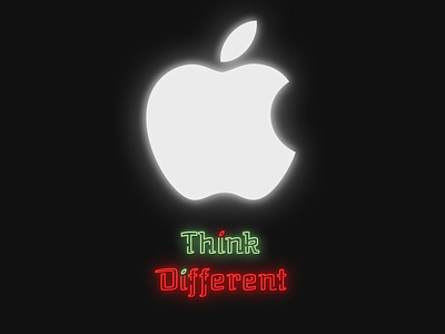 Neon Effect - Apple Logo apple apple design branding design logo neon neon colors neon sign typography