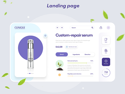 Landing page for Clinique cosmetic design landing landing page landing page design landingpage ui ux web