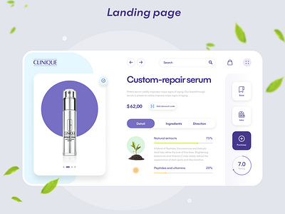 Landing page for Clinique