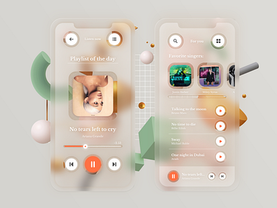 Glassmorphism Music mobile application