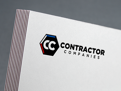 New Contractor Companies Logo blue contractor logo logo design red white