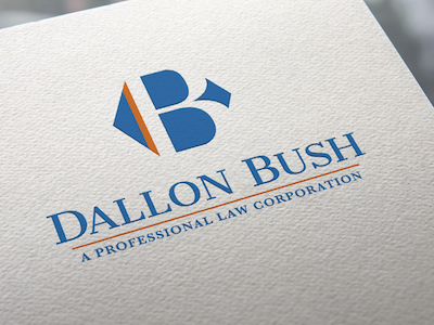 Dallon Bush Law Logo b baton rouge blue hexagon law lawyer logo logo design negative space orange