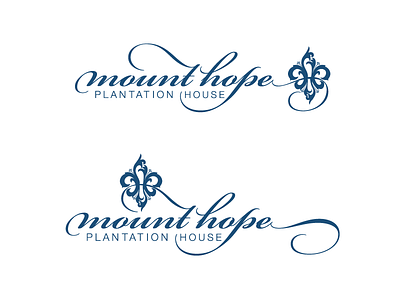 Mount Hope Logo Design baton rouge blue fleur de lis flower logo logo design plantation swash swirl