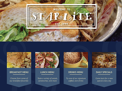 Starlite Web WIP cafe espresso food restaurant starlite web web design website website design