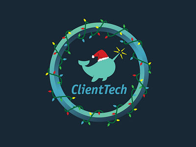 Client Tech Christmas Graphic christmas dezinsinteractive graphic happy holiday lights logo merry narwhal santa