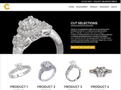 CUT Website Redesign WIP cut design dezinsinteractive diamond engagement jewelers jewelry rings web design website