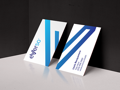 Everso Business Card blue business card check checkmark design dezinsinteractive everso gradient software v verification