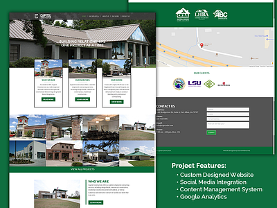 Capitol Construction Website construction contractor dezinsinteractive green louisiana overlapping web design website