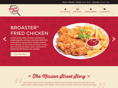 Mission Street Cafe Web WIP button design dezinsinteractive graphic design icons pattern slider web website