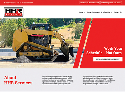 HHR Website WIP design dezinsinteractive diagonal equipment graphic design red rental web website